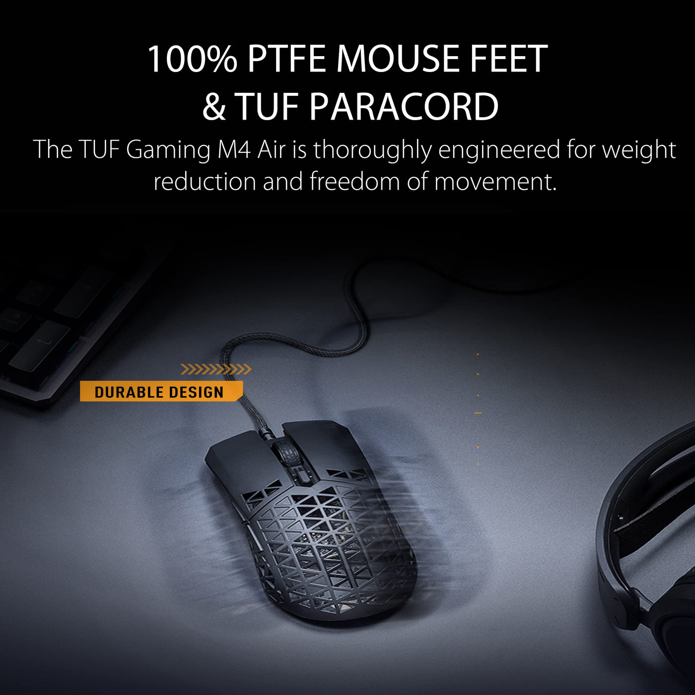 ASUS TUF Gaming M4 Air optische Gaming-Maus (kabelgebunden, beidhändig, 16.000 DPI-Sensor, DPI-Taste, Aura Sync, sechs programmierbare Tasten), schwarz