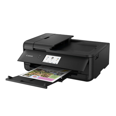 Canon PIXMA TS9550a Drucker Farbtintenstrahl Multifunktionsgerät DIN A4 A3 (Drucker A3, Scanner, Kopierer, 5 Separate Tinten, WLAN, LAN, Print App, 2 Papierzuführungen, Duplexdruck) schwarz