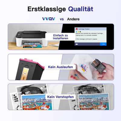 VVQV 305 XL Patronen Ersatz für HP 305 Druckerpatronen XL Schwarz und farbig für HP DeskJet 2700 2710 2720 2722 DeskJet Plus 4100 4120 4130 Envy 6000 6010 6020 6032 Envy Pro 6400 6420 (2-Pack)