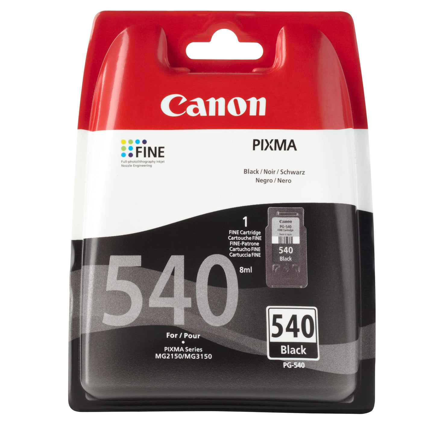 Canon Originaltinte PG-540, Größe Standard, Schwarz, Plastikverpackung (alte Version)