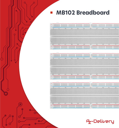 AZDelivery Breadboard Kit - 3X Jumper Wire m2m/f2m/f2f + 3er Set MB102 Breadboard kompatibel mit Raspberry Pi inklusive E-Book!