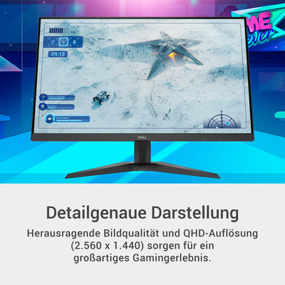 Dell G2725D 27 Zoll QHD (2560x1440) Gaming Monitor, 180Hz, IPS, 1ms, AMD FreeSync, 99% sRGB, DisplayPort, 2X HDMI, 3 Jahre Garantie, Schwarz