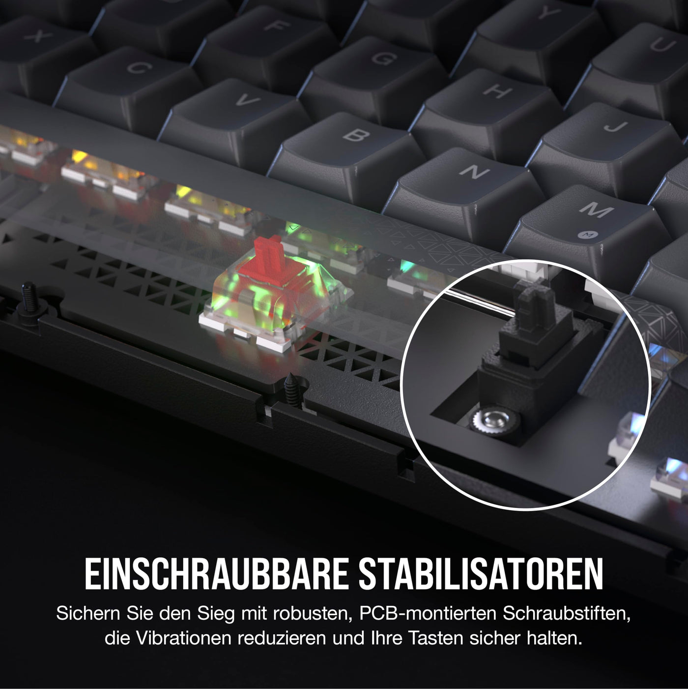 CORSAIR K65 Plus Wireless 75% RGB Hot-Swap-Fähige Mechanische Gaming-Tastatur - Vorgeschmierte MLX Red Linear Switches - Dual-Layer Sound Dampening - PBT Keycaps - QWERTZ DE - Schwarz