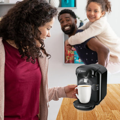 Tassimo Vivy2 Kapselmaschine TAS1402 Kaffeemaschine By Bosch, Ãœber 70 Getränke, Vollautomatisch, Geeignet Für Alle Tassen, Platzsparend, 1300 W, 1 Liters , Schwarz