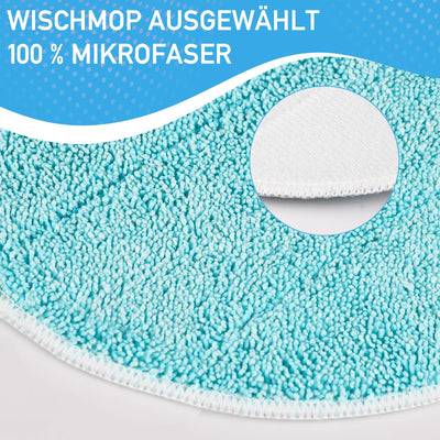 YANGYUQI 6er Set Ersatzpads Kompatibel mit Leifheit Dampfreiniger CleanTenso Power 2.0, Mikrofaser Wischbezug mit Klettunterseite und Fußgurt Treten, Porentiefe Reinigung Ersatztücher für Alle Böden