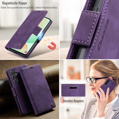 XYGLOW Handyhülle für Samsung Galaxy S24 FE Hülle Klappbar Premium PU Lederhülle Klapphülle【RFID Schutz】 Kartenfach Standfunktion Schutzhülle für Samsung S24 FE 5G Flip Case Wallet Tasche Cover,Lila