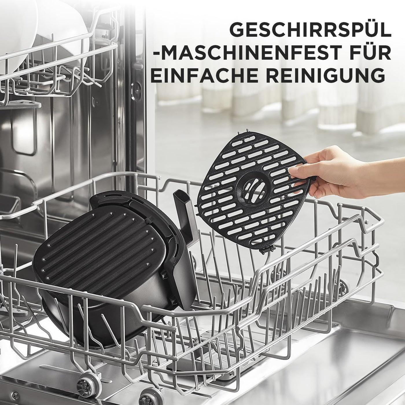 Midea Heißluftfritteuse 2L,1150W Airfryer, Frittieren ohne Öl, Heißluft Fritteusen, Automatische Abschaltfunktion, ölfrei, Leicht zu reinigen, BPA-frei, Schwarz