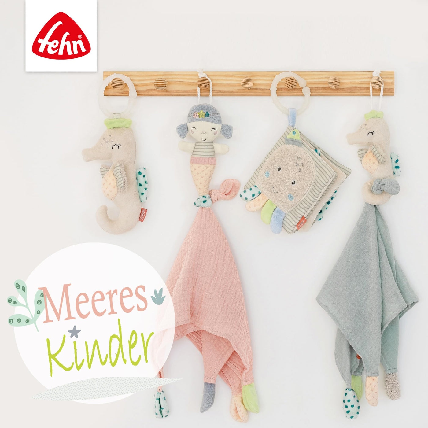 Fehn Knister Seestern – Activity Baby Raschel Spielzeug zum Greifen und Spielen - Activity-Rascheltier Babyspielzeug - Motorikspielzeug & Knisterspielzeug für Babys und Kleinkinder ab 0+ Monaten