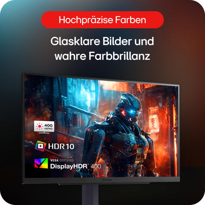 LG Electronics 27GS85QX-B.AEU UltraGear™ QHD Gaming IPS-Monitor 27" (68,4 cm), 2560 x 1440, 16:9, 1ms GtG, 180 Hz, HDR10, 400 cd/m² Helligkeit (typ.), NVIDIA G-Sync Compatible, AMD FreeSync - Schwarz