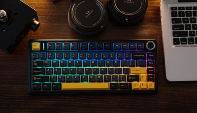 EPOMAKER x Aula F75 Gasket Mechanische Tastatur, 75% Hot swap-fühige Gaming-Tastatur mit Fünf-Schicht-Polsterung&Knopf, Bluetooth/Wireless/USB-C, RGB (Black, Ice Vein Switch)