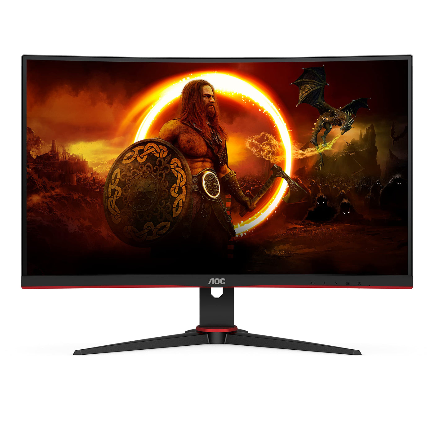 AOC Gaming C27G2ZE - 27 Zoll FHD Curved Monitor, 240 Hz, 0.5ms, FreeSync Premium (1920x1080, HDMI, DisplayPort) schwarz/rot