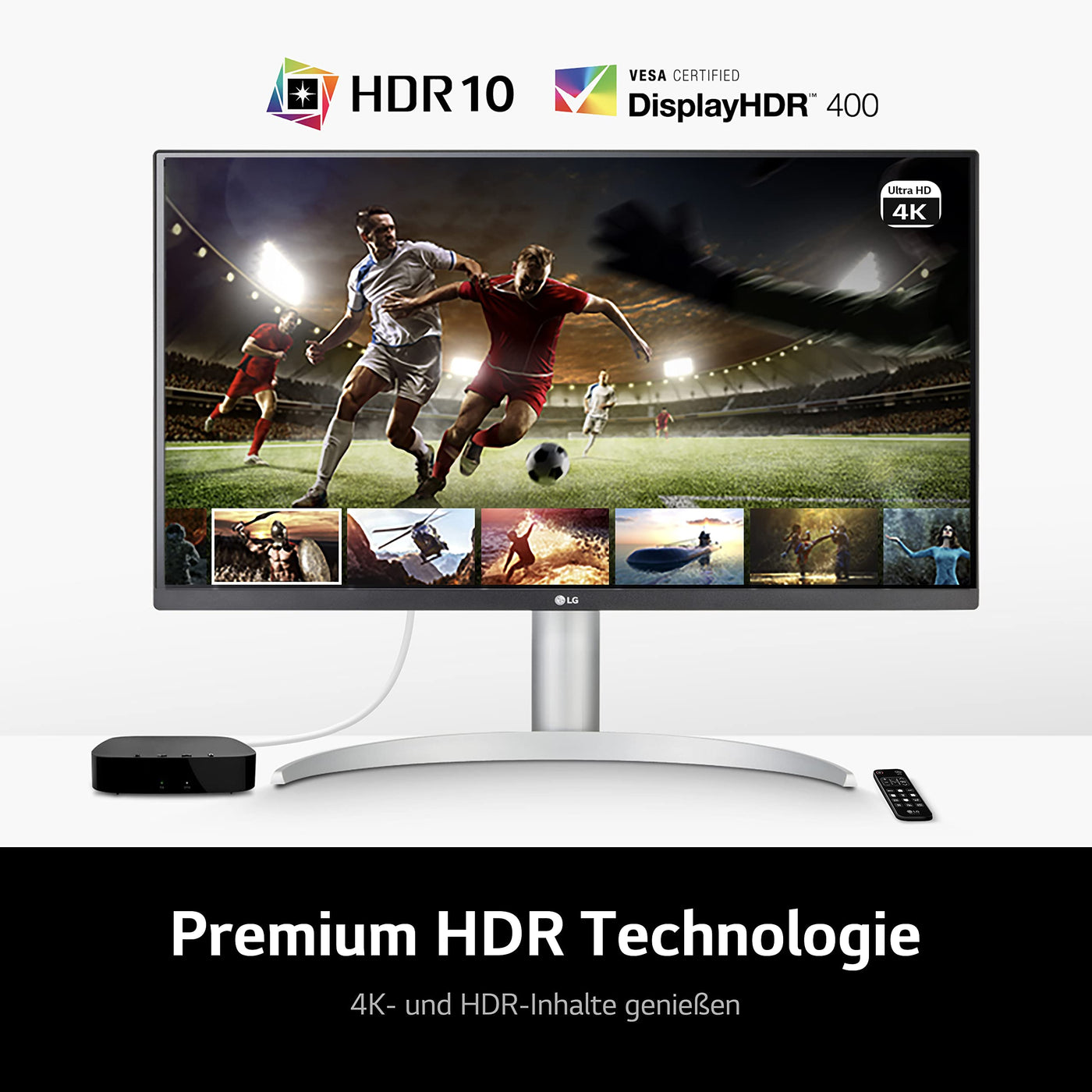 LG Electronics 27UP650P-W 4K UHD 27'' (68cm), 3840 x 2160, 16:9, VESA DisplayHDR™ 400, AMD FreeSync™, IPS with DCI-P3 95%, HDR10, 5ms GtG - Weiß