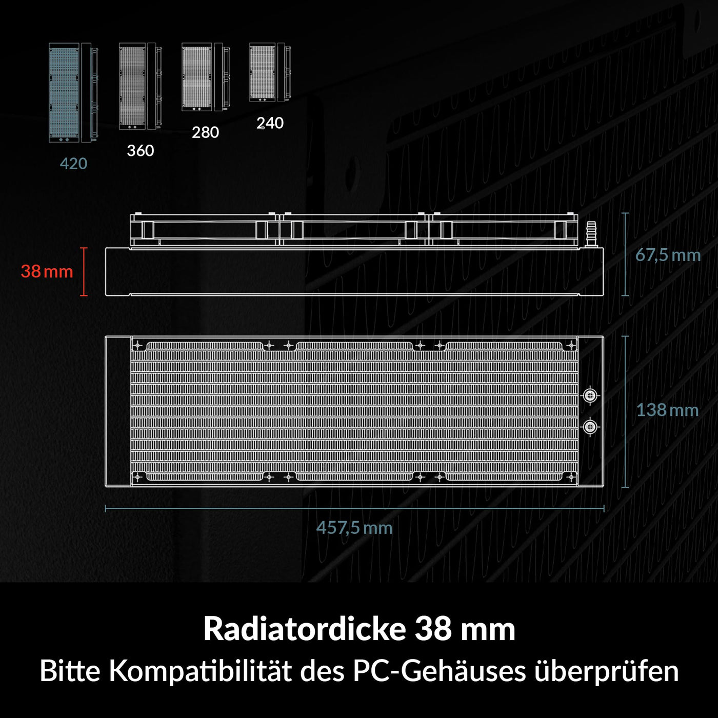 ARCTIC Liquid Freezer III 420 A-RGB - Wasserkühlung PC, AIO CPU Wasserkühler, Intel & AMD, effiziente PWM-gesteuerte Pumpe, Lüfter: 200–1900 RPM, LGA1851 und LGA1700 Contact Frame - Schwarz