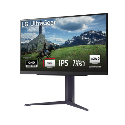 LG Electronics 27GS85QX-B.AEU UltraGear™ QHD Gaming IPS-Monitor 27" (68,4 cm), 2560 x 1440, 16:9, 1ms GtG, 180 Hz, HDR10, 400 cd/m² Helligkeit (typ.), NVIDIA G-Sync Compatible, AMD FreeSync - Schwarz