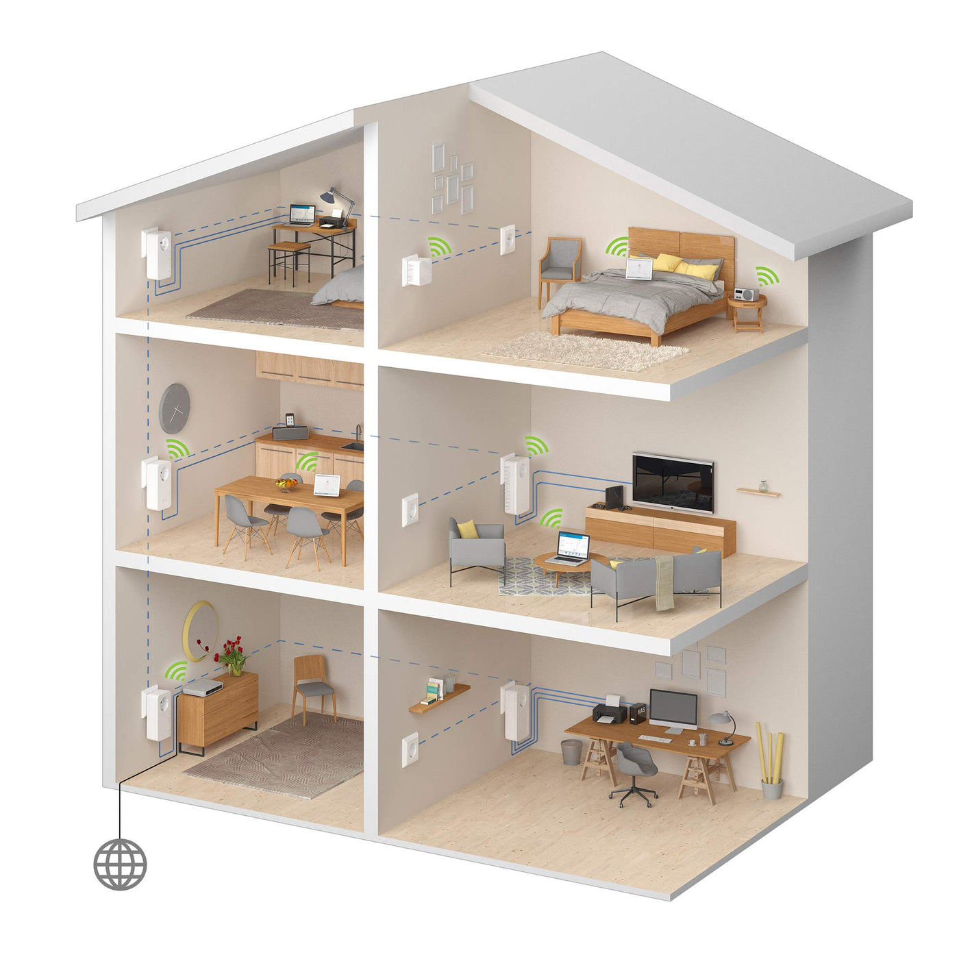 devolo dLAN 500 WiFi Powerline (Internet über die Steckdose, WLAN, 1x LAN Port, 1x Powerlan Adapter, PLC Netzwerkadapter, WLAN verstärken WiFi Booster, WiFi Move) weiß