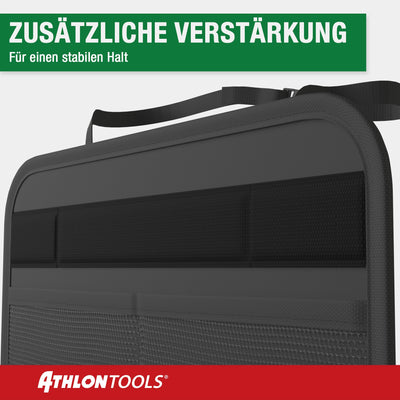 ATHLON TOOLS Rückenlehnen-Schutzmatte beschichtet, Rückenlehnenschutz Auto Kick-Matte, verstärkt - mit Netztaschen - schmutzabweisend, pflegeleicht und wasserabweisend