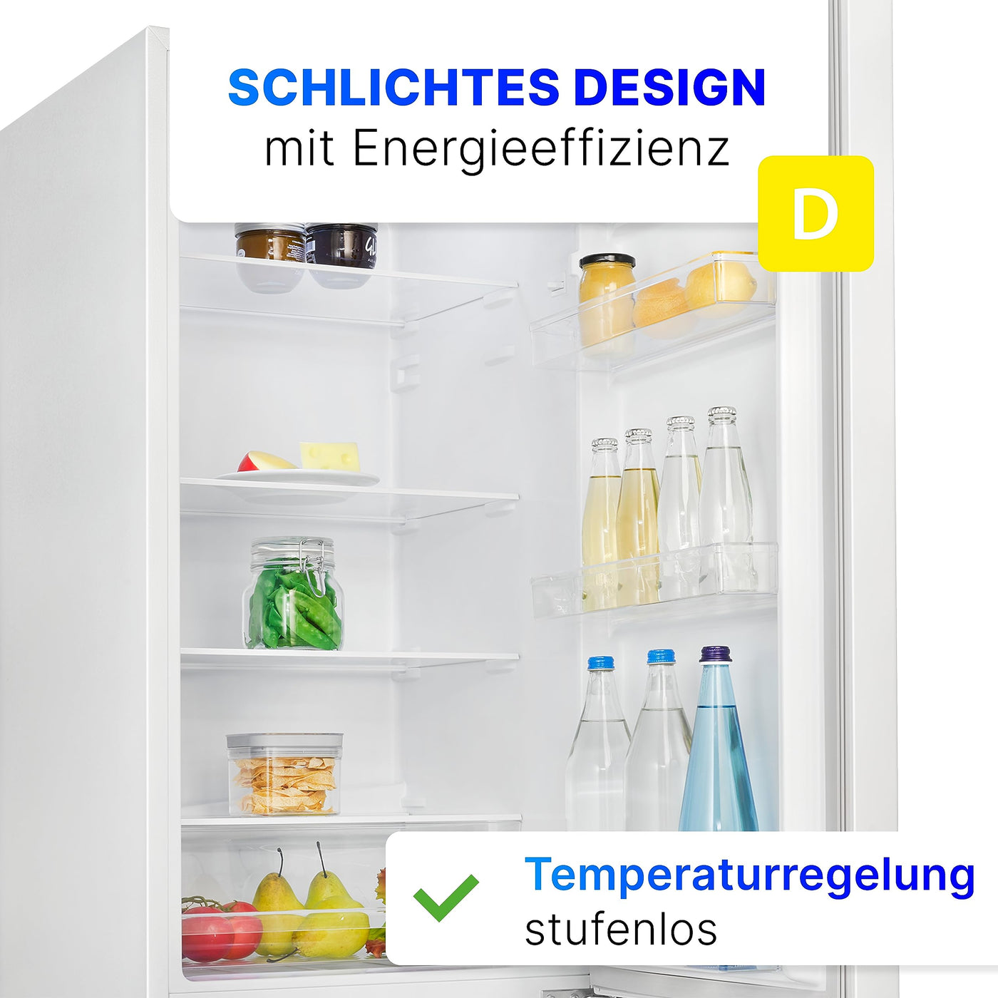 Bomann® Kühlgefrierkombination, 269 L Nutzinhalt - Kühlen: 198 L | Gefrieren: 71 L, Energiesparend, leise 39 dB, LED, wechselbarer Türanschlag, Höhe:180 x Breite: 55 x Tiefe: 55.8 cm - KG 184.1 weiß