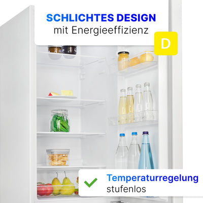 Bomann® Kühlgefrierkombination, 269 L Nutzinhalt - Kühlen: 198 L | Gefrieren: 71 L, Energiesparend, leise 39 dB, LED, wechselbarer Türanschlag, Höhe:180 x Breite: 55 x Tiefe: 55.8 cm - KG 184.1 weiß