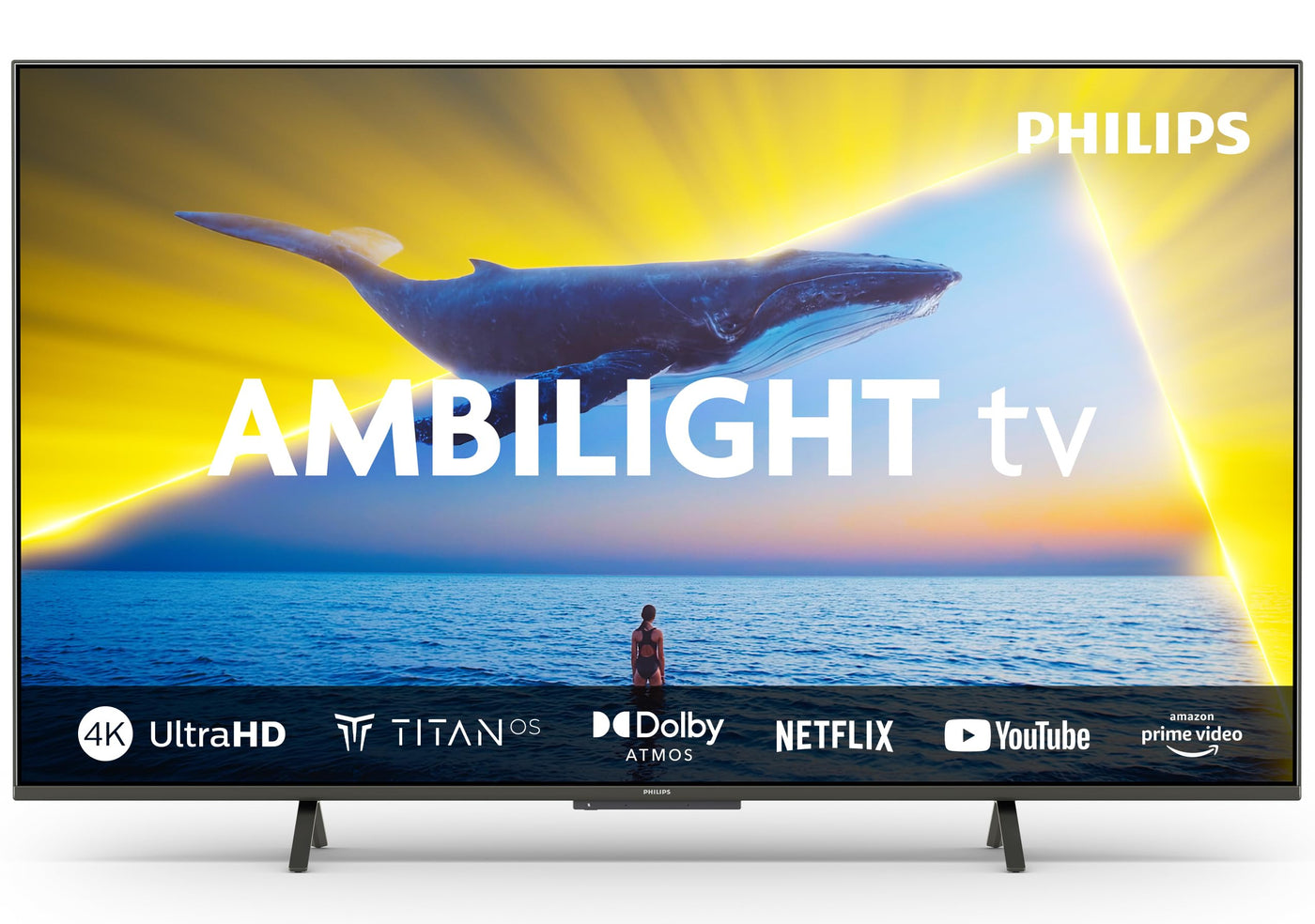 Philips Ambilight 65PUS8109 4K LED Smart TV - 65-Zoll Display mit Pixel-präziser Ultra HD, Titan OS Plattform und Dolby Atmos, Funktioniert mit Alexa und Google Sprachassistent - Satiniertes Chrom