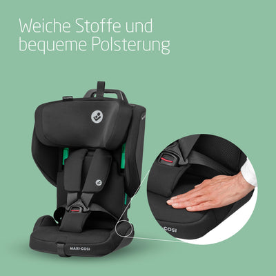 Maxi-Cosi Nomad Plus, Klappbarer Kindersitz, 15 Monate - 4 Jahre, 67 - 105 cm, tragbarer Reiseautositz, superkompakt & leicht, Seitenaufprallschutz, passt in jedes Auto, Reisetasche, Authentic Black