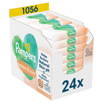 Pampers Harmonie Protect & Care Feuchttücher 24 Packungen mit jeweils 44 Feuchttüchern, 1056 Feuchttücher, die helfen, den natürlichen pH-Wert der Haut wiederherzustellen