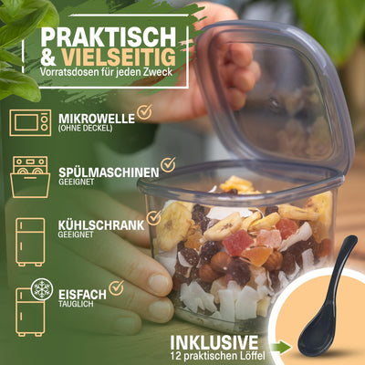 Viwares Vorratsdosen mit Deckel luftdicht - 36er Vorratsbehälter Set - Luftdichte Vorratsdosen für Gewürze Müsli Mehl Aufbewahrung Küche - Praktische Aufbewahrungsbox Küche für Lebensmittel