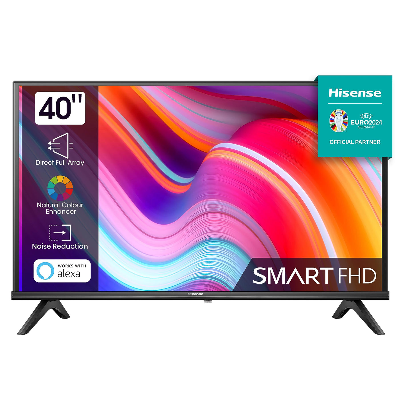 Hisense 40E4KT 101cm (40 pouces) TV Full HD Smart TV, Triple Tuner DVB-T2 / T/C / S2 / S, Fonctionne avec Alexa, WiFi, Mode Jeu, Mode Hôtel, Noir [2023], Système d'exploitation VIDAA U