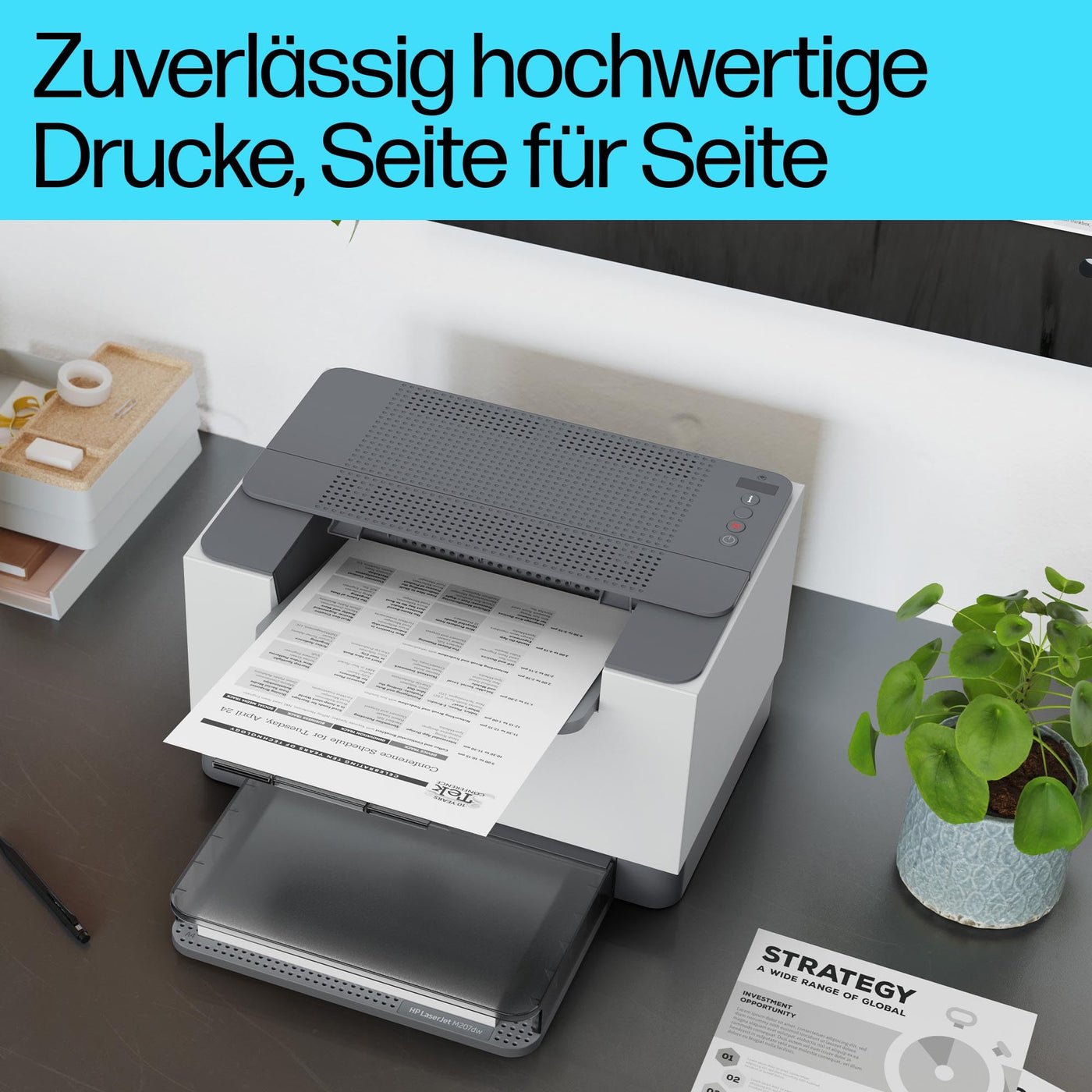 HP LaserJet M207dw Laserdrucker Schwarzweiß, Schneller beidseitiger Druck, Dual-Band Wi-Fi, USB, LAN, HP Smart App, LED Bedienfeld