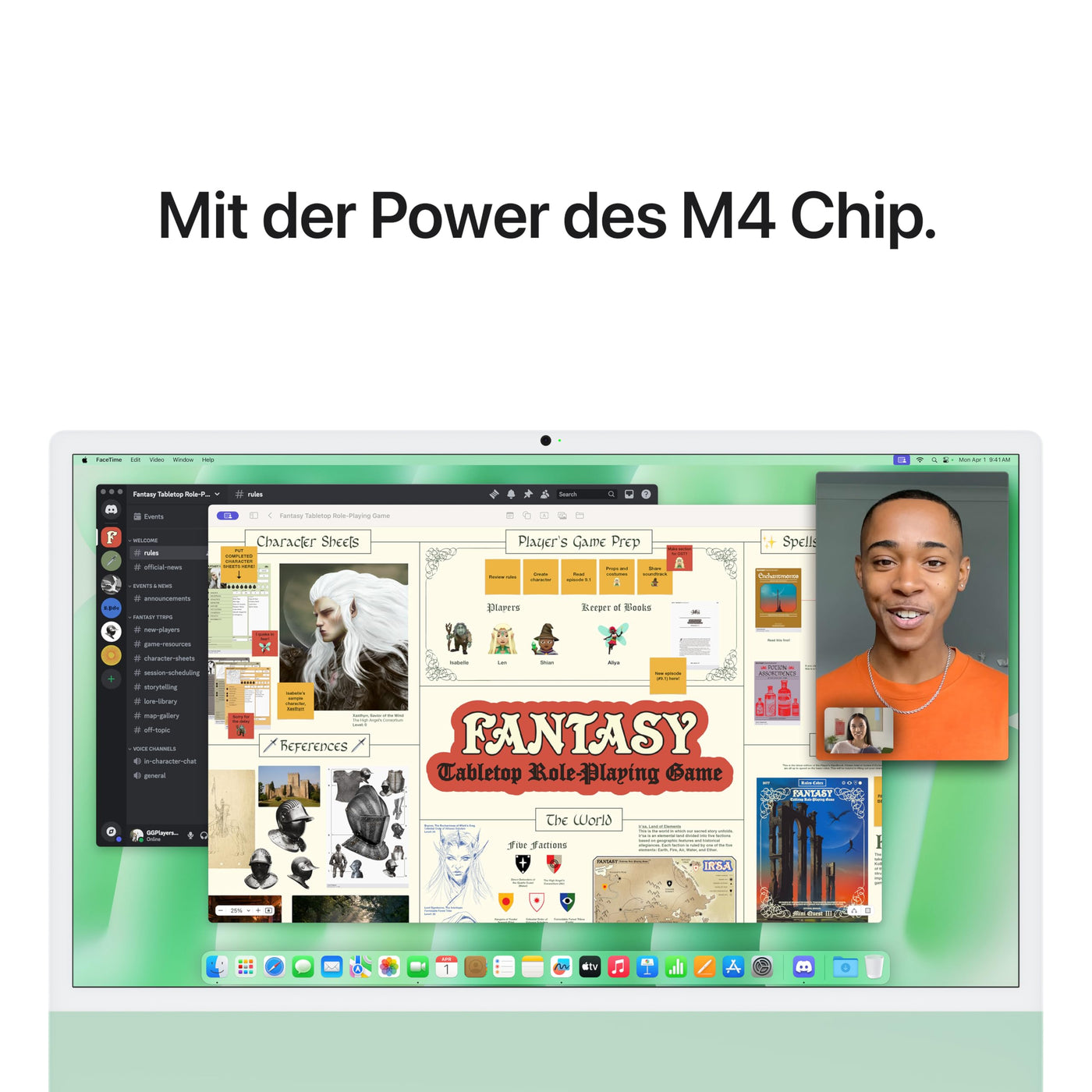 Apple iMac All-in-One Desktop-Computer mit M4 Chip mit 10 Core CPU und 10 Core GPU: 24" Retina Display, 16 GB gemeinsamer Arbeitsspeicher, 256 GB SSD Speicher, passendes Zubehör; Grün