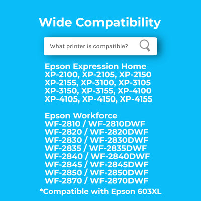 Cartridgeify 603XL Druckerpatronen Kompatibel mit Epson 603 XL Patronen, für Expression Home XP-2100 XP-2105 XP-3100 XP-3105 XP-3150 XP-4100 XP-4105, Workforce WF-2810 WF-2830 WF-2835 WF-2840 WF-2850