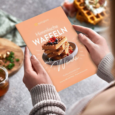 SPRINGLANE Waffeleisen Wanda 1600 W, Doppelwaffeleisen für Belgische Waffeln, Praktische Überlaufrille, Display zur Anzeige der Backfarbe