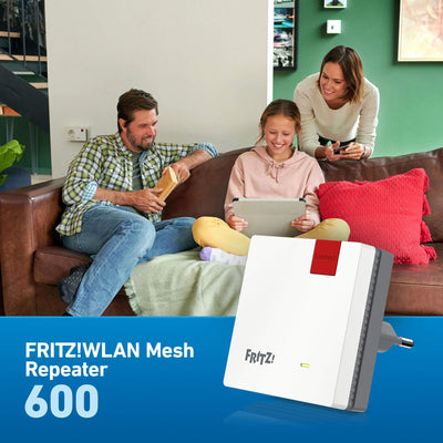 AVM FRITZ!WLAN Mesh Repeater 600 (WLAN N bis zu 600 MBit/s (2,4 GHz), WPS, kompakte Bauweise, deutschsprachige Version)