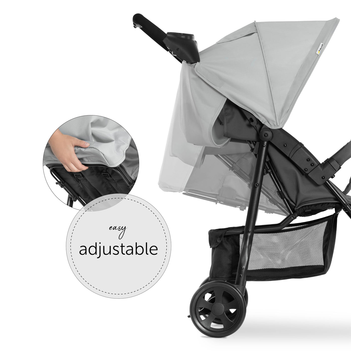 hauck Buggy Citi Neo 3 mit Getränkehalter, Einhändig Klein Faltbar, für Kinder ab Geburt bis 22 kg mit Liegefunktion, Tasche im Verdeck, XL Korb bis 3 kg (Grey)