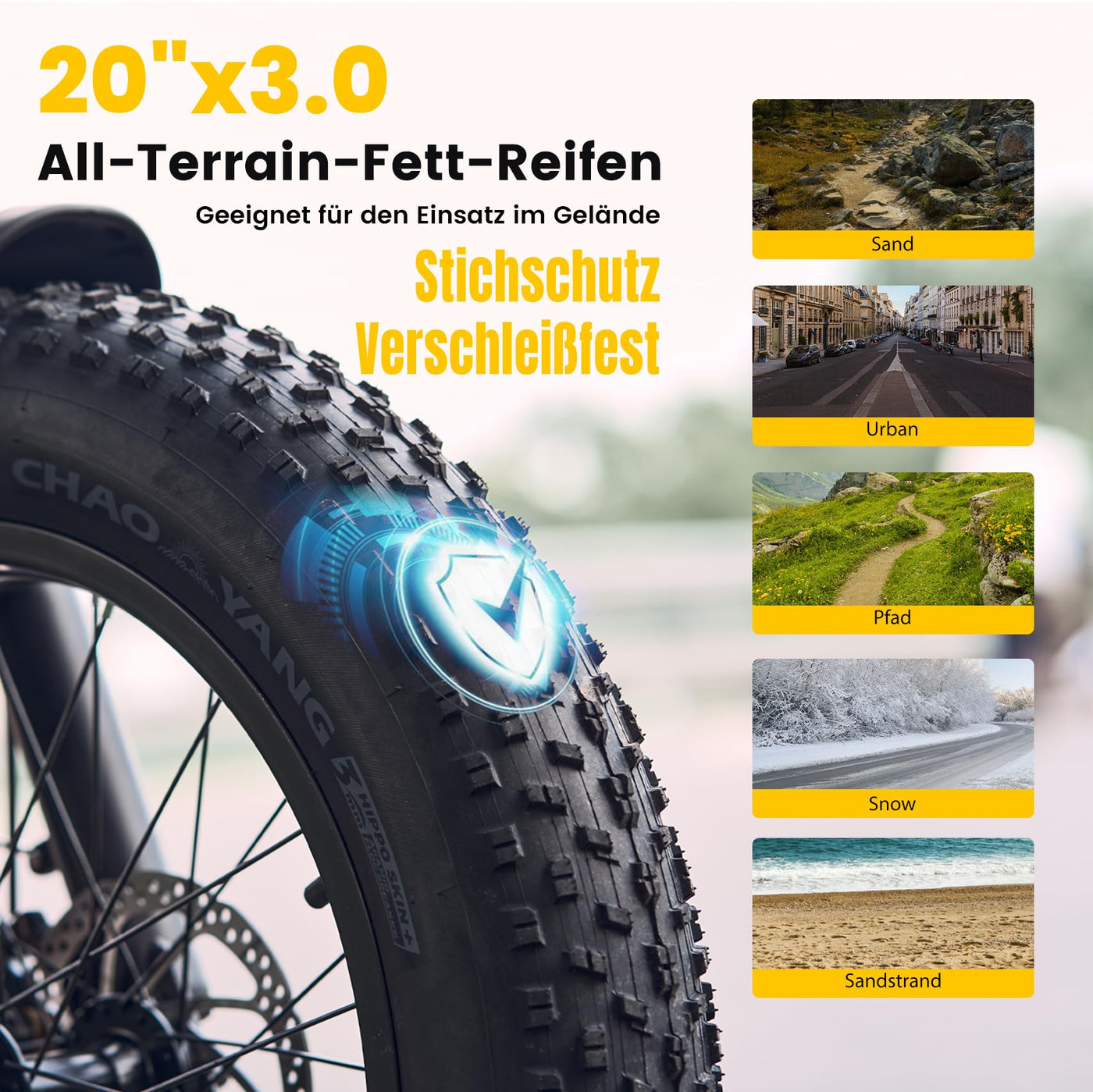 Finbike E Bike mit 48V 15.6Ah Abnehmbare Akku,20 * 3.0 Zoll Fette Reifen All-Terrain Elektrofahrräder,7-Gang Getriebe mit LCD-Display,PAS-Modus Max Reichweite 120KM,Pedelec Herren Damen 25km/h 250W