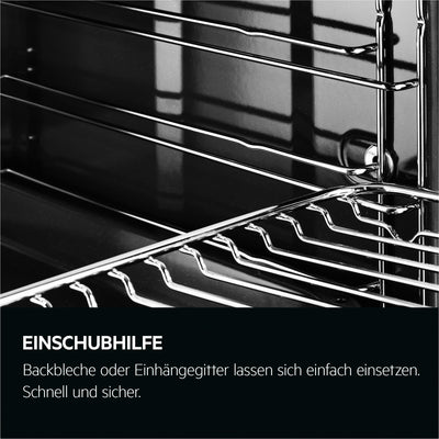 AEG Einbaubackofen – Serie 5 Ringheißluft: Gleichmäßige Garergebnisse auf 3 Ebenen – Pyrolyse Selbstreinigung – 45 Automatikprogramme – LED-Touchdisplay – Schnellaufheizung – Schwarz – TU5PB40WSK