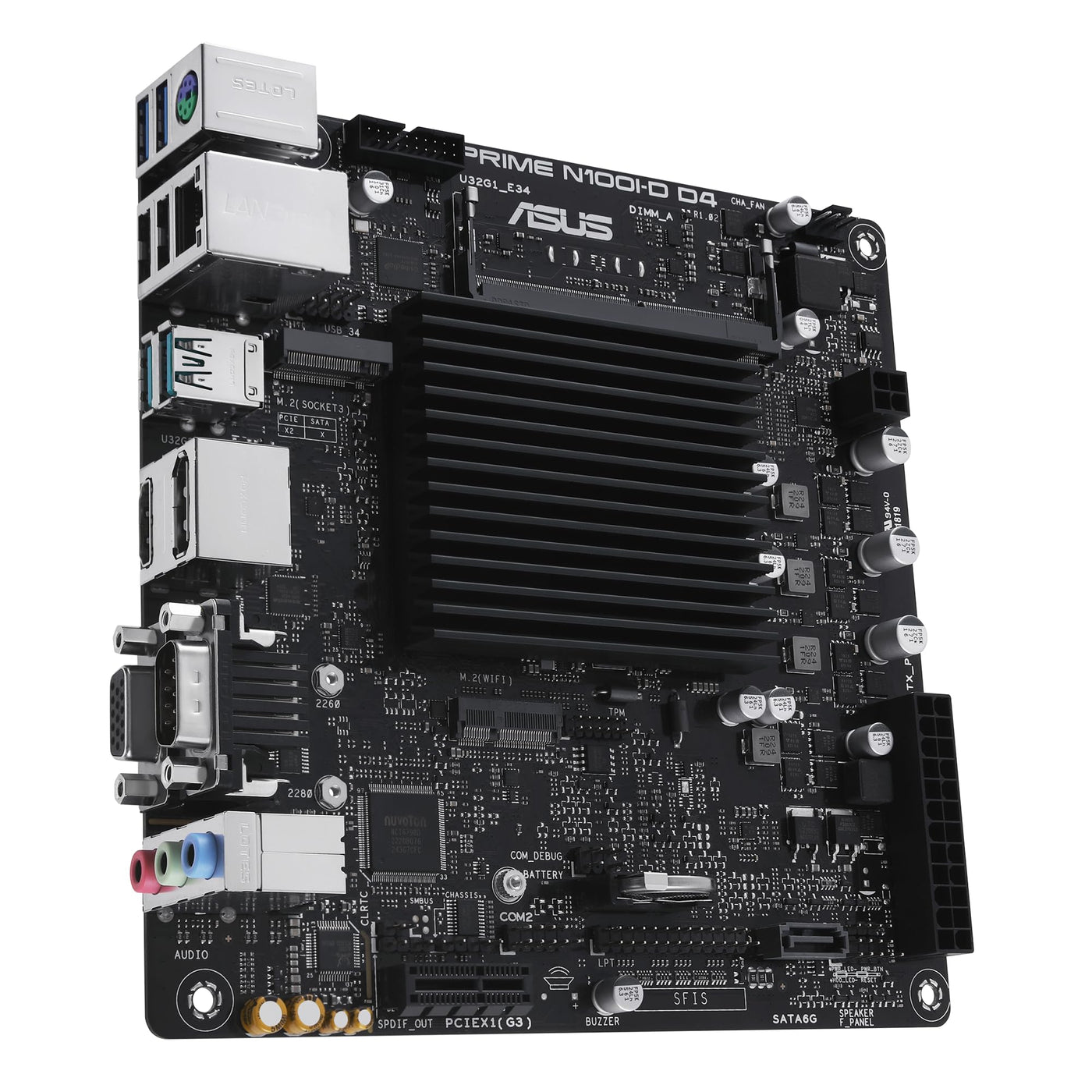 ASUS Prime N100I-D D4 Mainboard Intel N100 (Intel N100 Prozessor, PCIe 3.0, USB 3.2 Gen 2, M.2, DDR4)