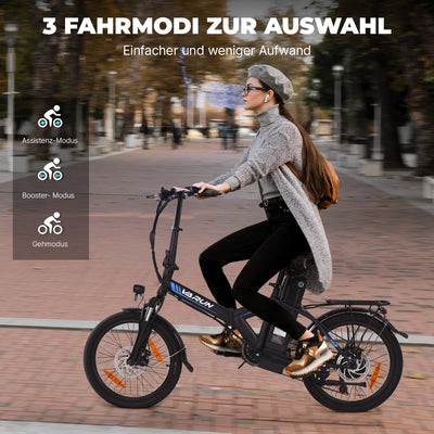 VARUN E Bike Klapprad, 20 Zoll City E-Bike Elektrofahrrad Herren Damen mit 48V- Lithium Akku, Faltbares City E-Fahrrad mit LCD, StVZO-Zertifikat, Laufleistung bis zu 70KM