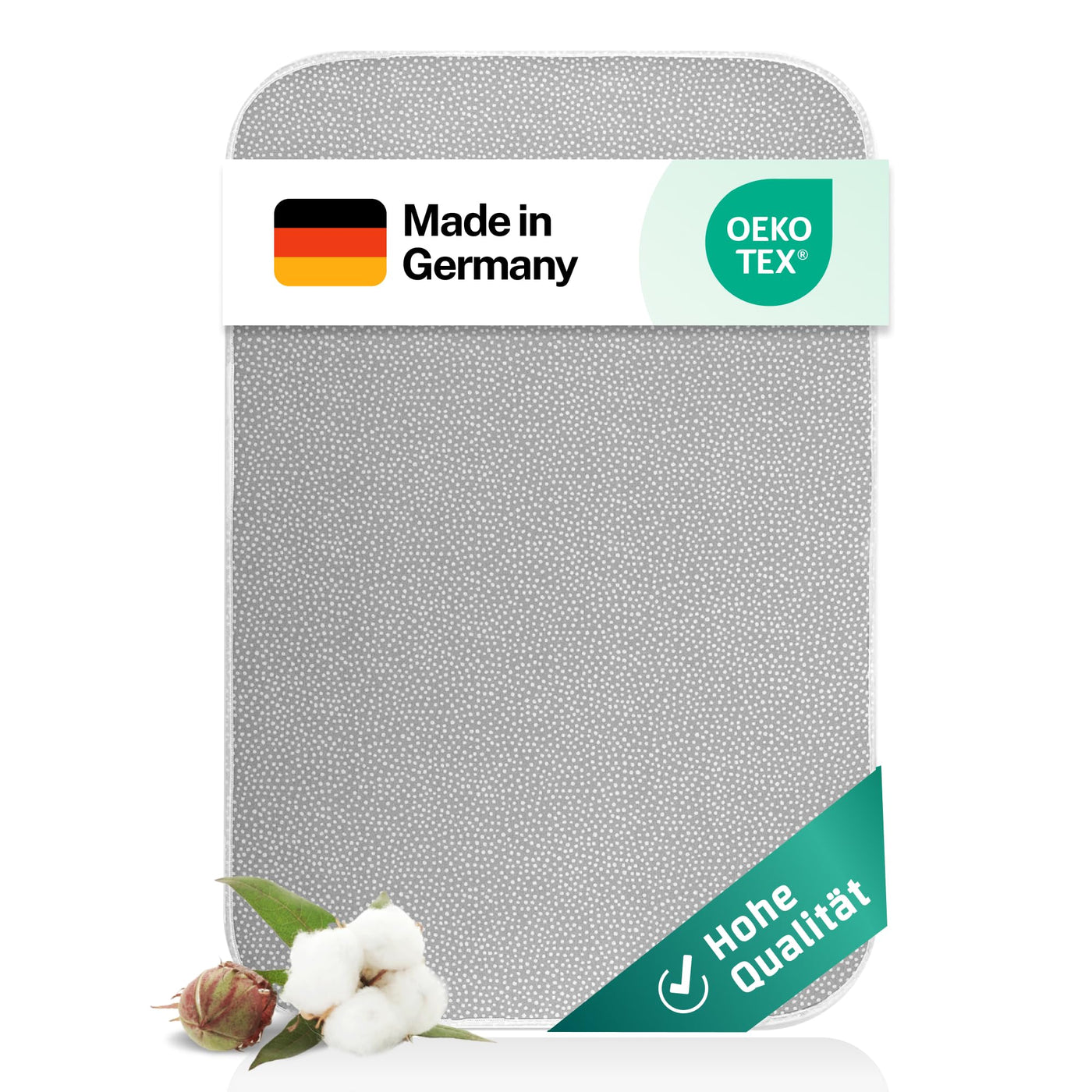 everlar® Bügeldecke I Qualität Made in Germany I Tisch Bügelmatte zum bequemen Bügeln zu Hause & unterwegs I 100 x 65cm I Bügelunterlage I Hitzebeständig I Obermaterial 100% Baumwolle