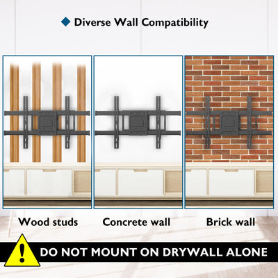 BONTEC TV Wandhalterung mit 1040 mm Extra Langem Gelenkarm für 32-75 Zoll LCD/LED/OLED Flachbildschirme bis 60 kg, Neigbar, Schwenk- und Drehbar, TV-Wandhalterung, Max. VESA 600 x 400 mm
