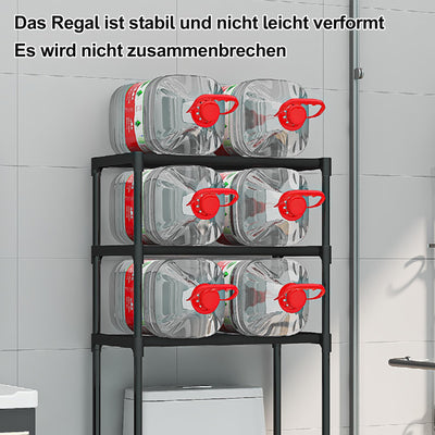 acfeco Waschmaschinenregal mit 3 Ablagen, Waschmaschinen Regal, Badezimmerregal, Regal über Waschmaschine Toilette, Badregal, WC Regal Platzsparender(Schwarz)