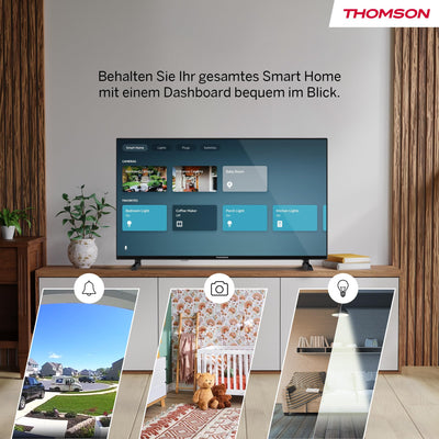 Thomson 32'' (80 cm) HD – LED Fire TV – Alexa-Sprachsteuerung, AirPlay-Unterstützung, Triple Tuner, Bluetooth, HDMI, USB-Anschlüsse, AV IN und CI+ – 32HF2S34 – 2024