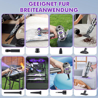 3-in-1 Handstaubsauger Akku,Auto Staubsauger Stark,18000PA Handstaubsauger Kabellos,3-Gang 200000 U/min Elektrische Staubgebläse Druckluftspray für Auto,Küche,PC,Sofa,Büro,Haus& Tierhaar Reinigung