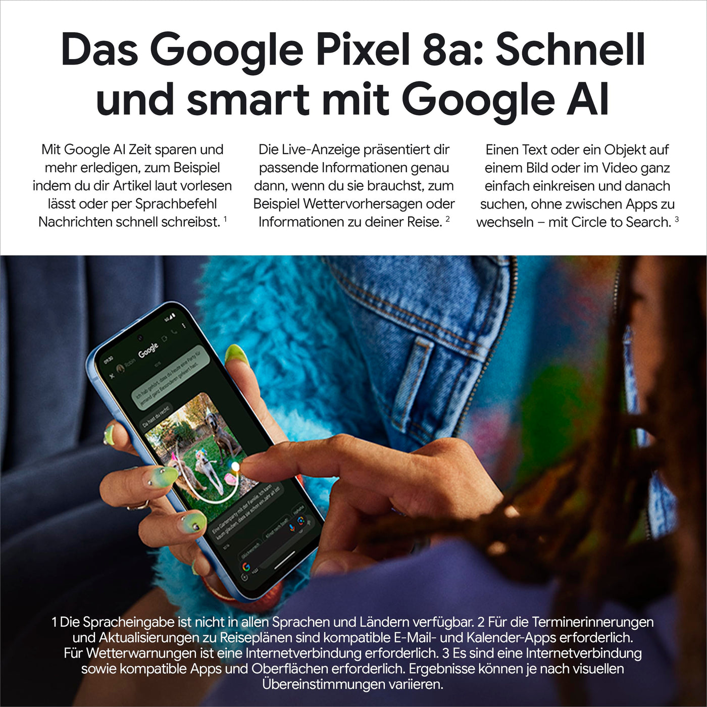 Google Pixel 8a: Android-Smartphone ohne SIM-Lock mit fortschrittlicher Pixel-Kamera, Langer Akkulaufzeit und leistungsstarken Sicherheitsfunktionen – Bay, 128GB + Lenovo Chromebook IdeaPad Slim 3