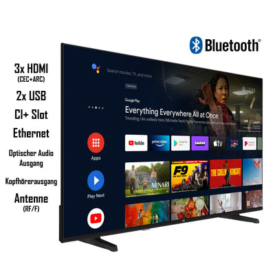 Téléviseur 50 pouces JVC LT-50VA3355/Smart TV Android (4K Ultra HD, HDR Dolby Vision, triple tuner, Bluetooth, Dolby Atmos) [2023], noir