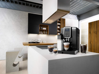 De'Longhi Dinamica ECAM 350.55.B Kaffeevollautomat mit LatteCrema Milchsystem, Cappuccino, Espresso und Kaffee auf Knopfdruck, Digitaldisplay, 2-Tassen-Funktion, Großer 1,8 Liter Wassertank, Schwarz