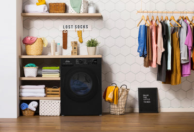 Gorenje WPNEI84A1DTSB Waschmaschine mit Dampffunktion/ConnectLife / 8Kg / 1400 U/min / 15 Programme/Totaler AquaStop/Wave Active Trommel/ExtraHygiene/PowerWash/Schnell Waschgang/EEK: A-10%