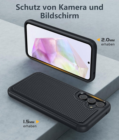 FNTCASE für Samsung Galaxy A35-5G Hülle: Dual Layer Schutzhülle Handyhülle Robuste Stoßfest mit rutschfeste Strukturierte Rückseite - Militärischer Schutz Bumper Tough Case für Samsung A35