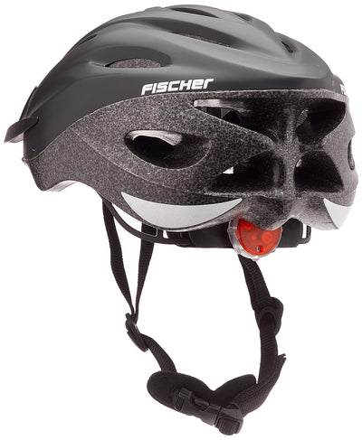 FISCHER Erwachsene Fahrradhelm, Radhelm, Cityhelm Shadow, S/M, 54-59cm, schwarz, mit beleuchtetem Innenring-System