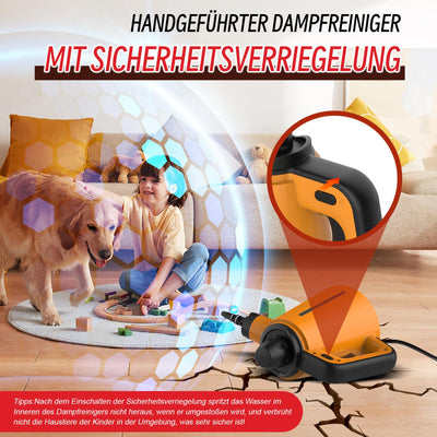 Dampfreiniger, Dampfreiniger mit 10 Zubehörteilen, 1050W Dampfreiniger Handgerät für Alle Schwer Zugänglichen Stellen wie Waschbecken, Toiletten, Multifunktionaler Haushalts Dampfreiniger Boden