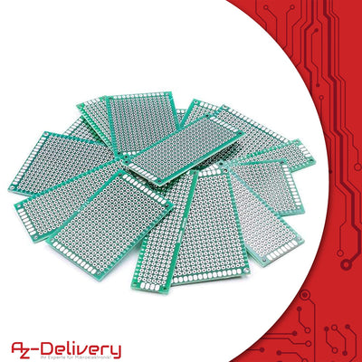 AZDelivery Set 16 x PCB Board Lochrasterplatte Lochrasterplatine Leiterplatte kompatibel mit Arduino inklusive E-Book!